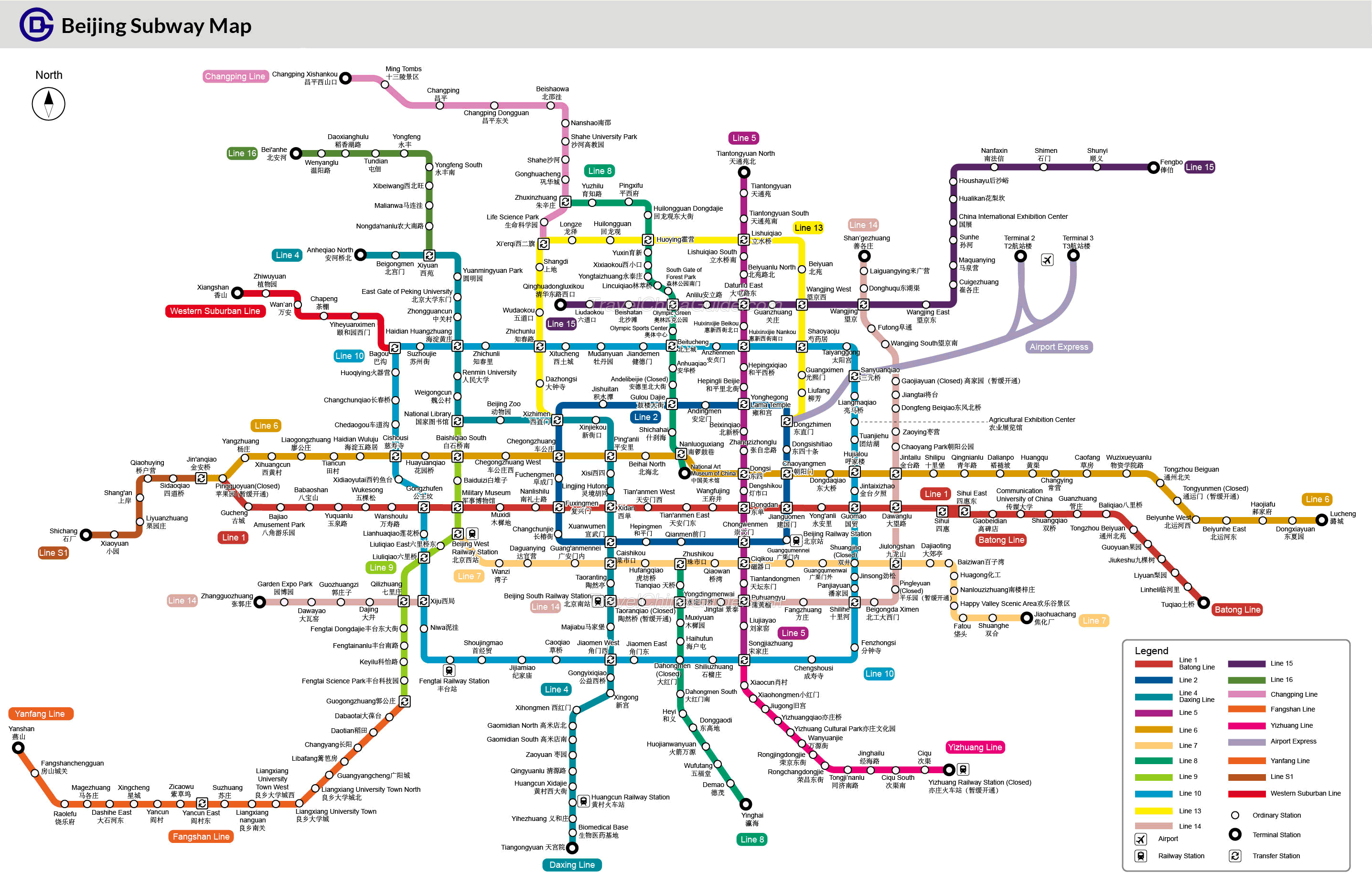 Карта метро Пекина